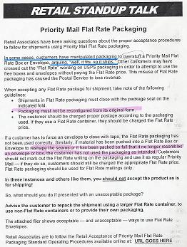 USPS Flat Rate envelope: Retail Standup Talk. (Click to enlarge.)