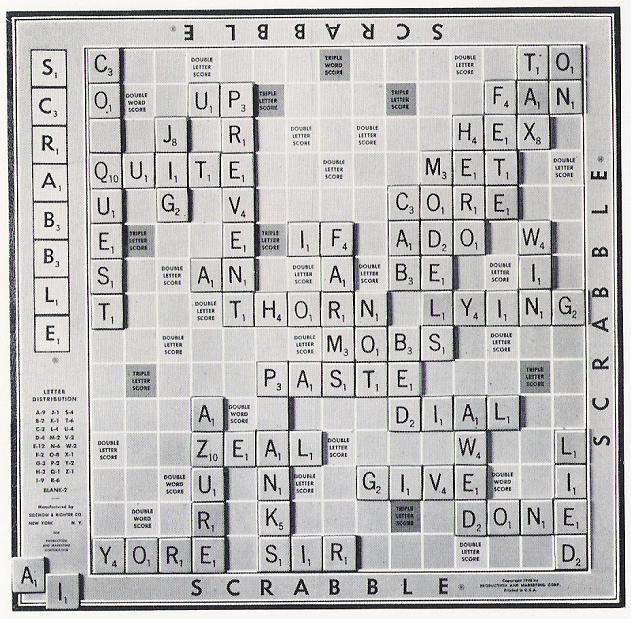 First Deluxe Scrabble: guide game board.