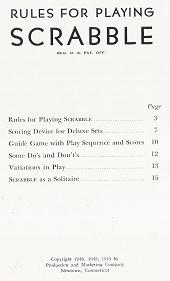 First Deluxe Scrabble: title page.